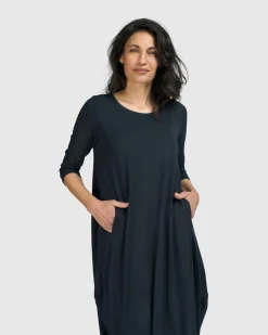 Essential Relaxed Midi Dress, Ocean