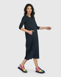 Essential Relaxed Midi Dress, Ocean