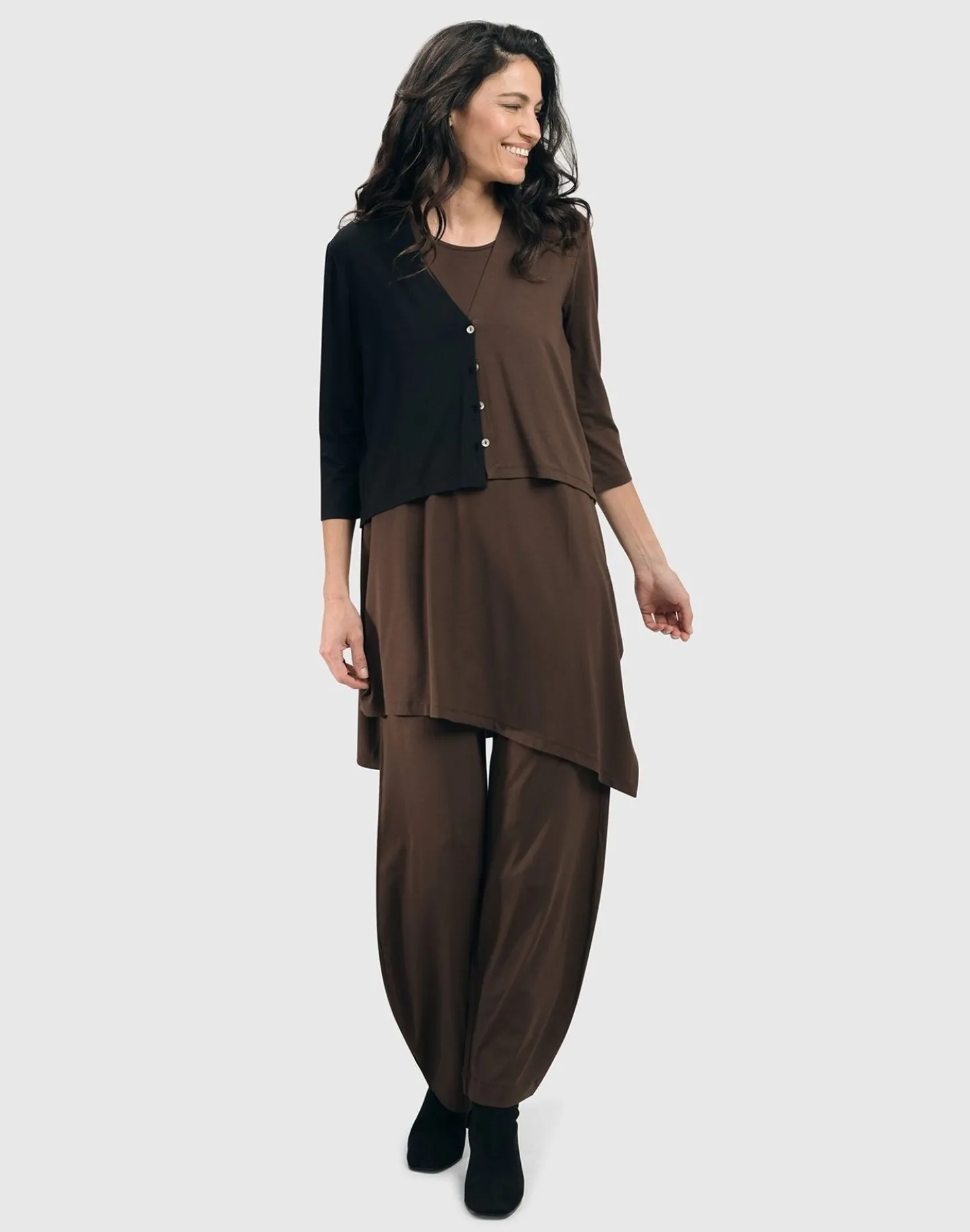 Essential Sleeveless Tunic Top, Coffee