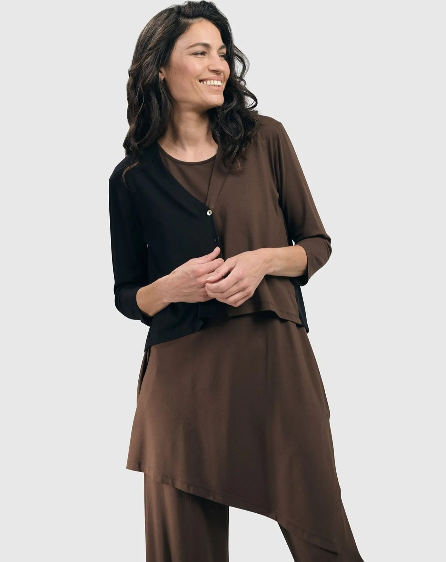 Essential Sleeveless Tunic Top, Coffee