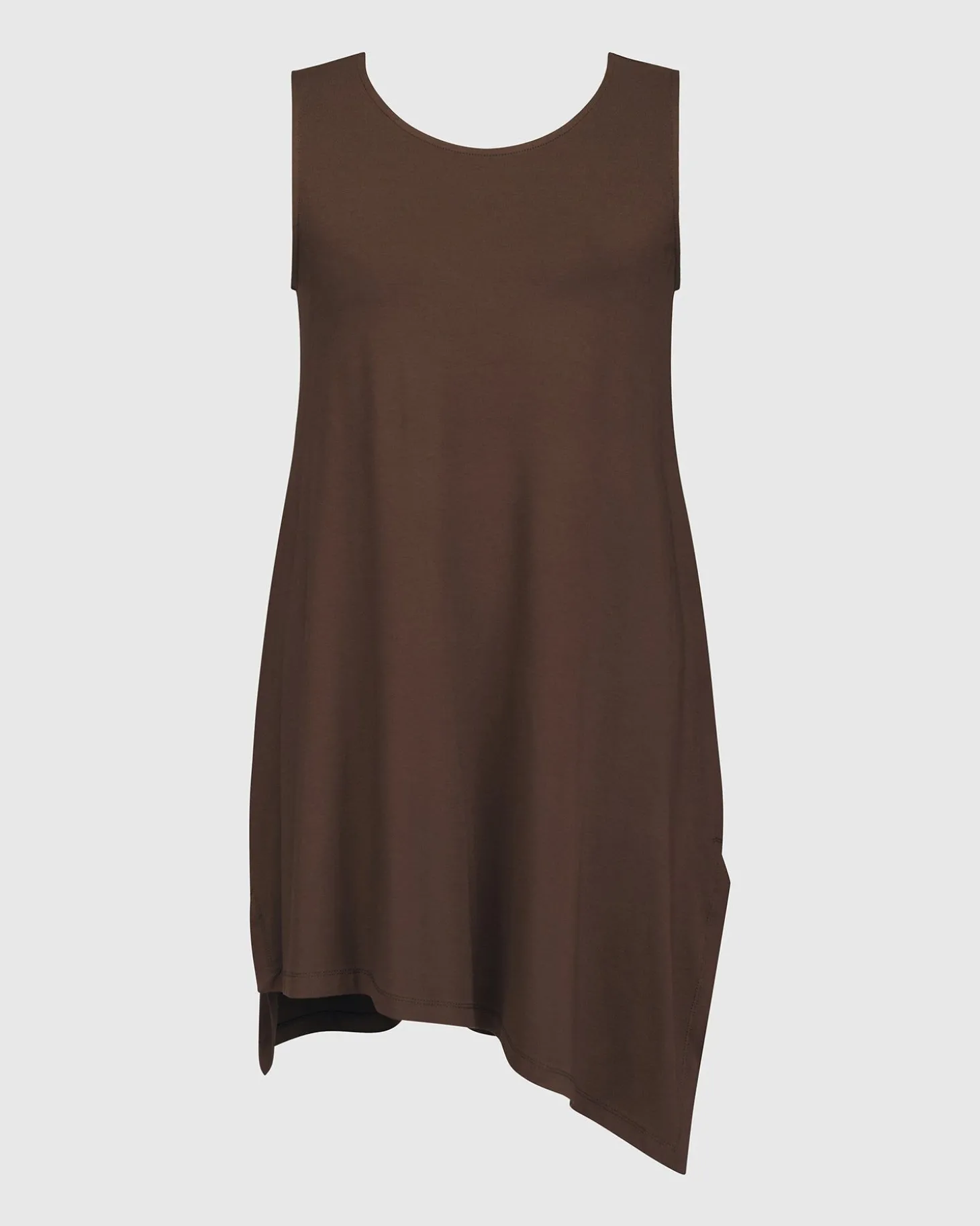 Essential Sleeveless Tunic Top, Coffee