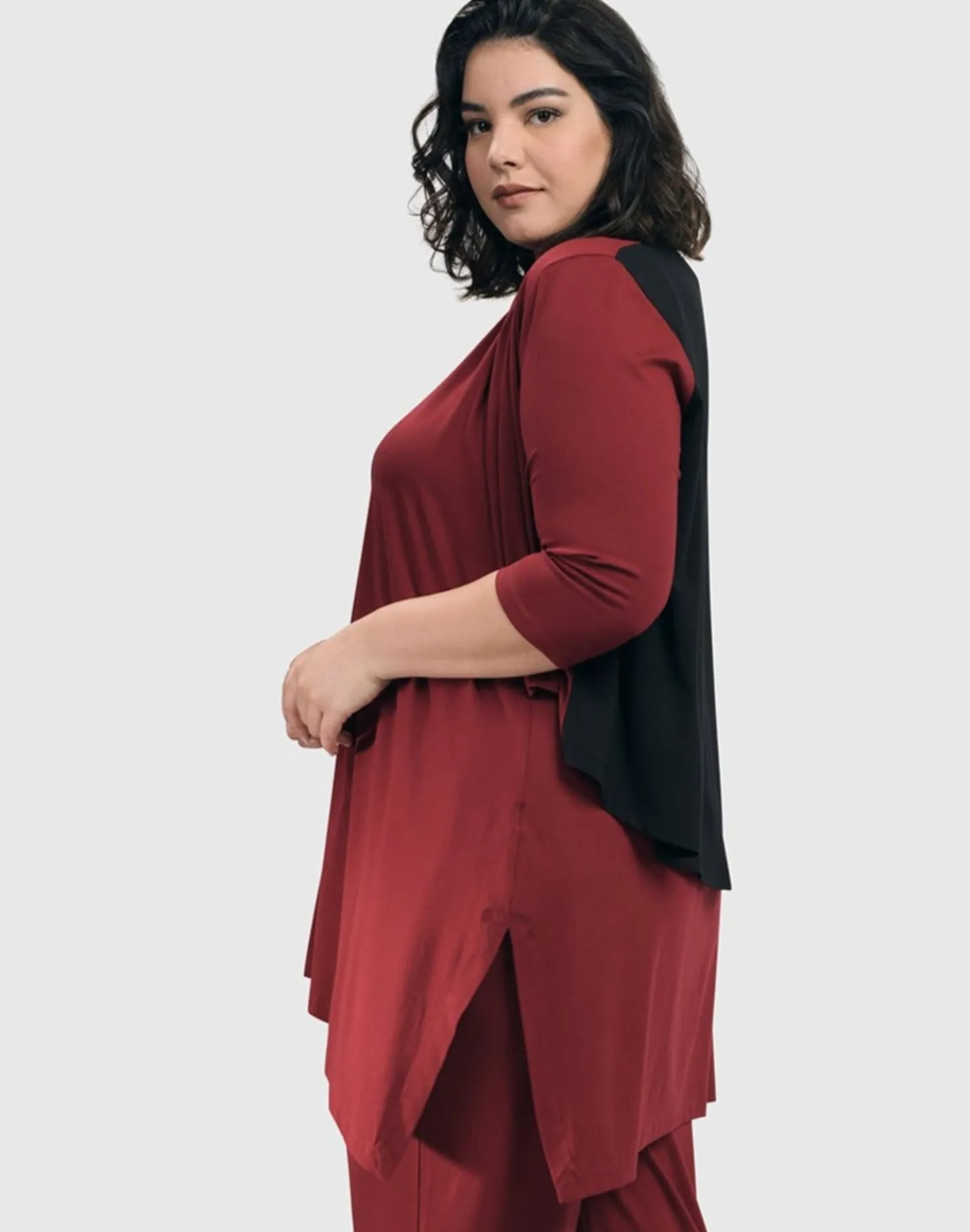 Essential Sleeveless Tunic Top, Plum