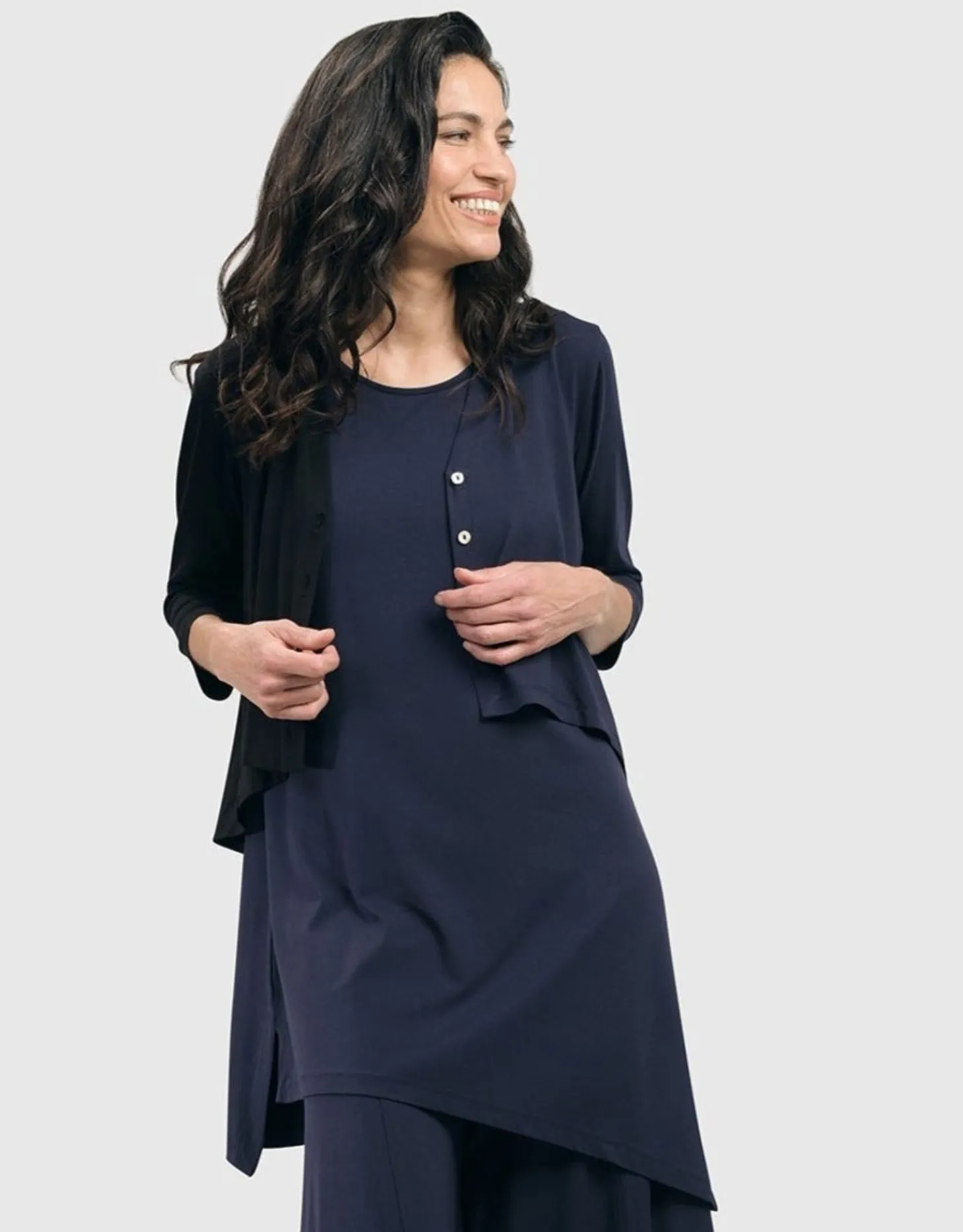 Essential Sleeveless Tunic Top, Navy
