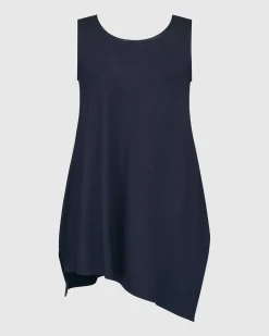 Essential Sleeveless Tunic Top, Navy