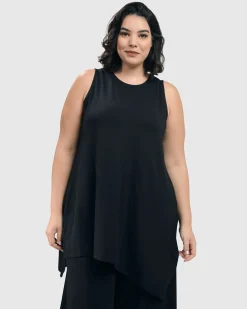Essential Sleeveless Tunic Top, Black