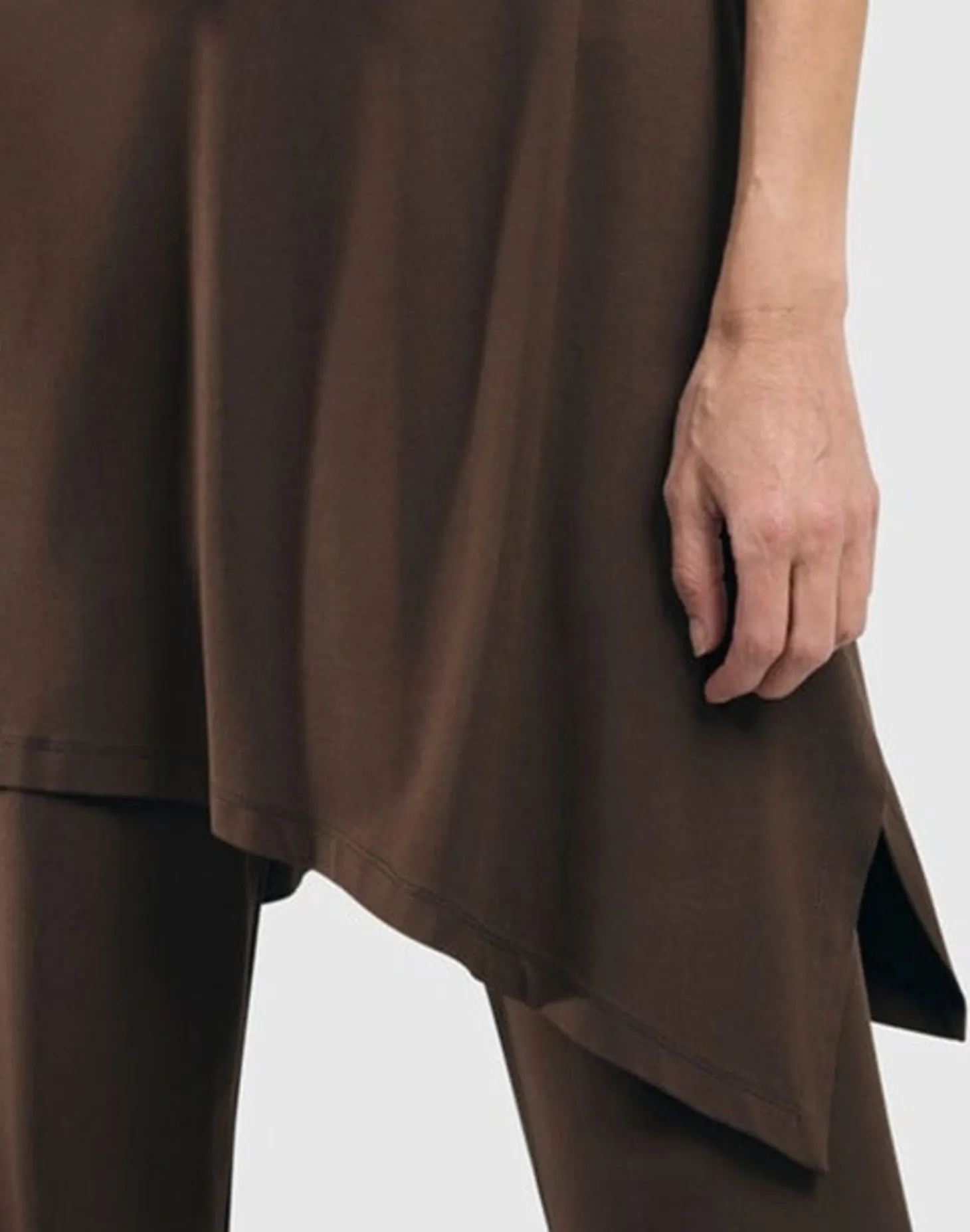 Essential Sleeveless Tunic Top, Coffee