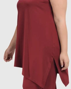 Essential Sleeveless Tunic Top, Plum