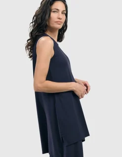 Essential Sleeveless Tunic Top, Navy