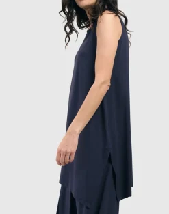Essential Sleeveless Tunic Top, Navy