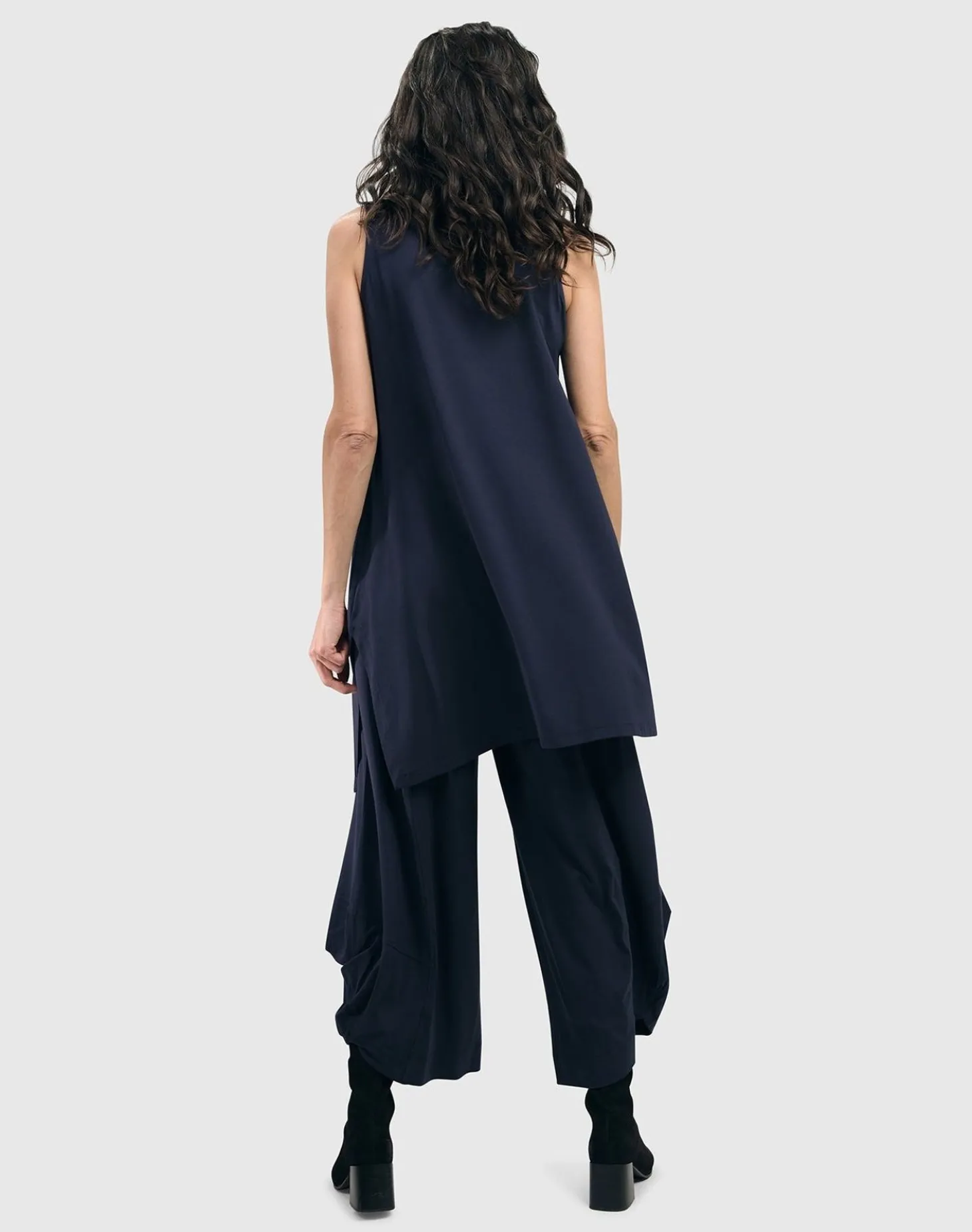 Essential Sleeveless Tunic Top, Navy