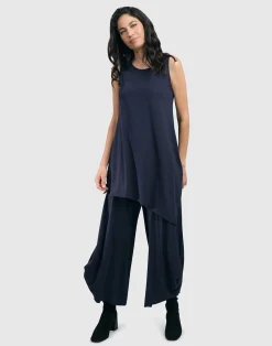 Essential Sleeveless Tunic Top, Navy
