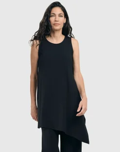 Essential Sleeveless Tunic Top, Black