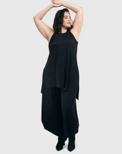 Essential Sleeveless Tunic Top, Black