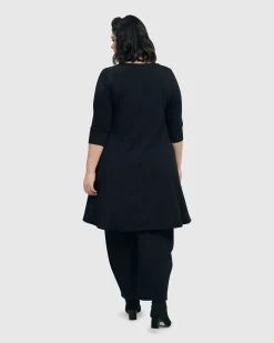 Essential Swing Tunic Top, Black