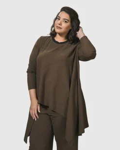 Essential Swing Tunic Top, Brown