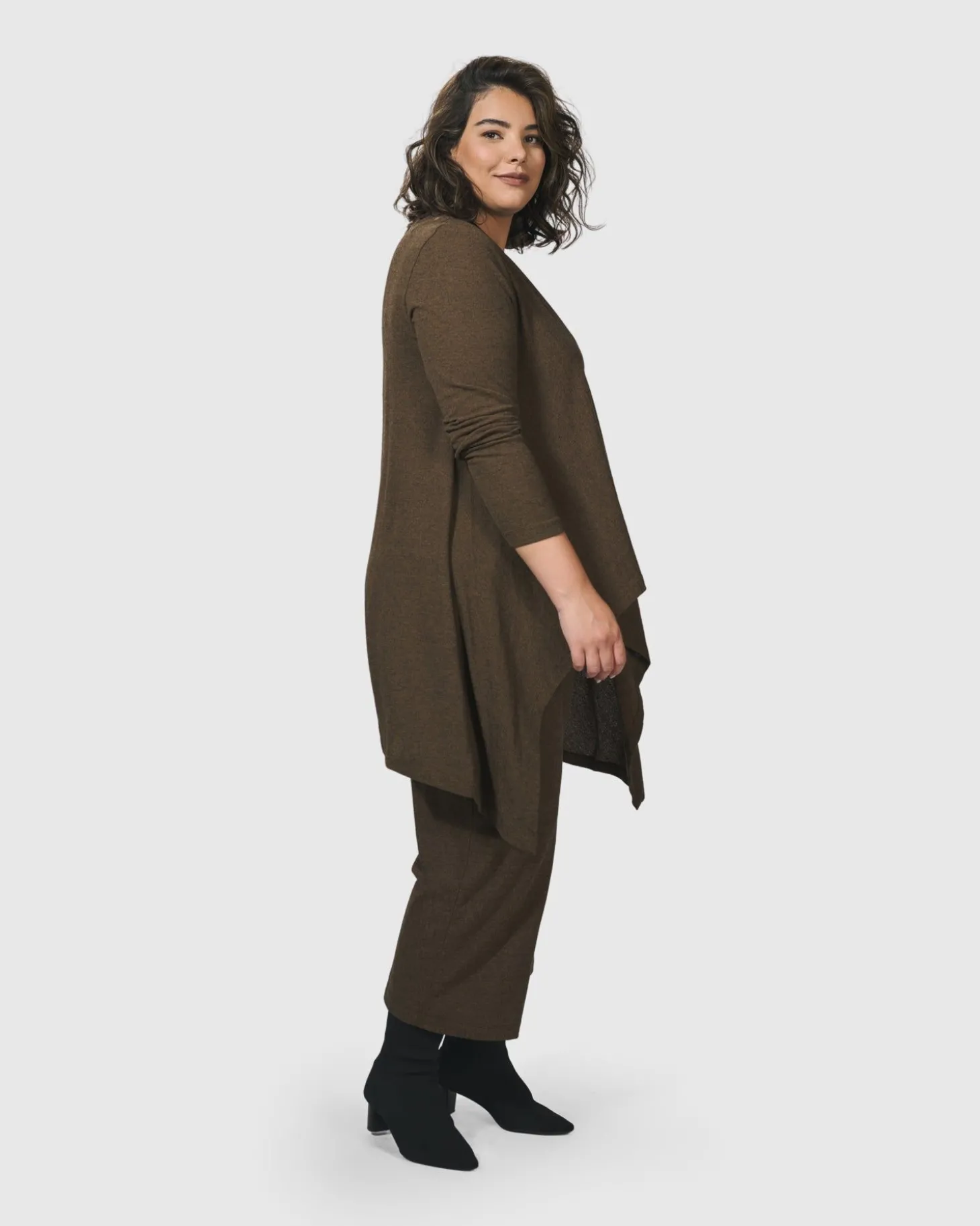 Essential Swing Tunic Top, Brown