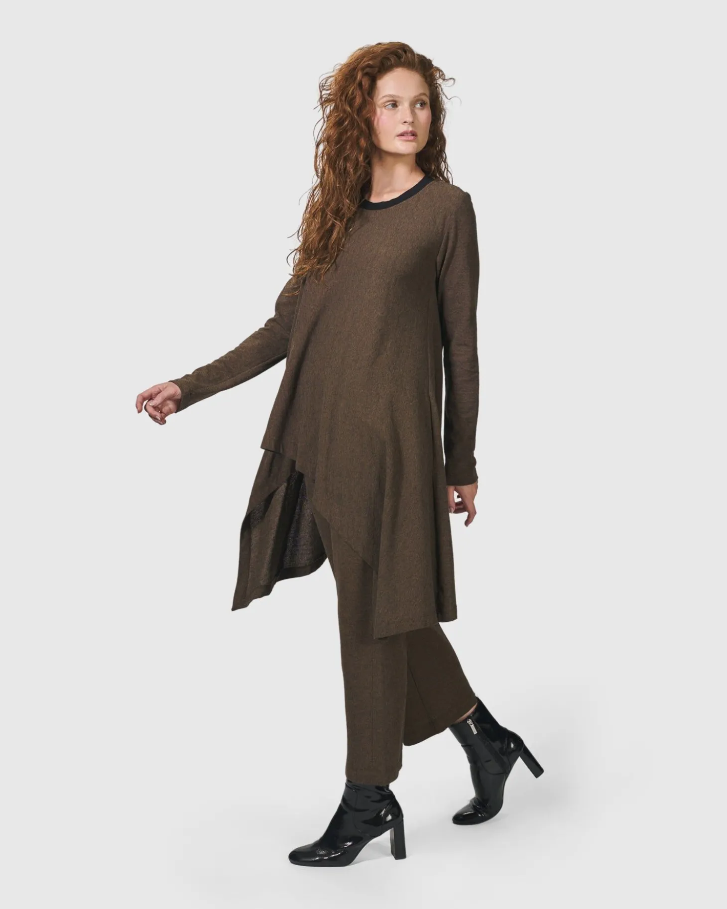 Essential Swing Tunic Top, Brown