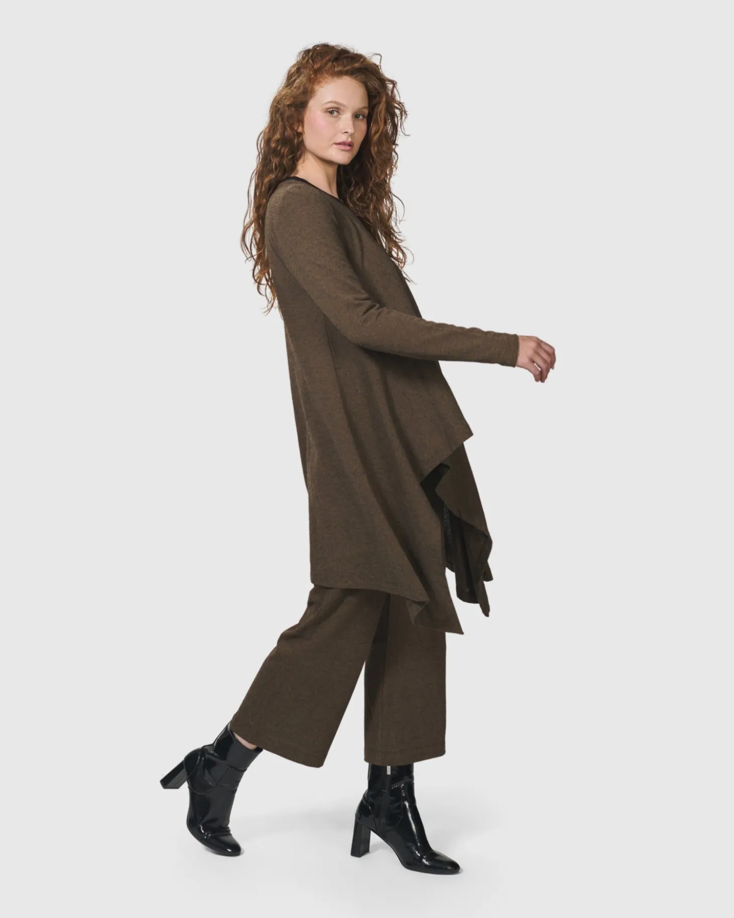 Essential Swing Tunic Top, Brown