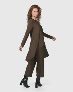 Essential Swing Tunic Top, Brown