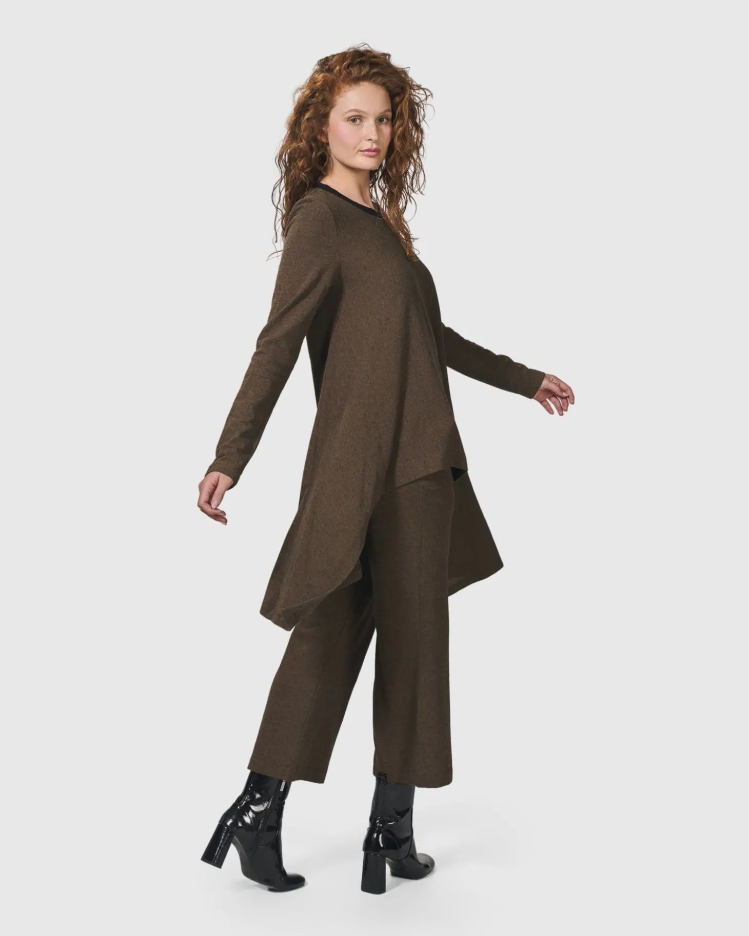 Essential Swing Tunic Top, Brown