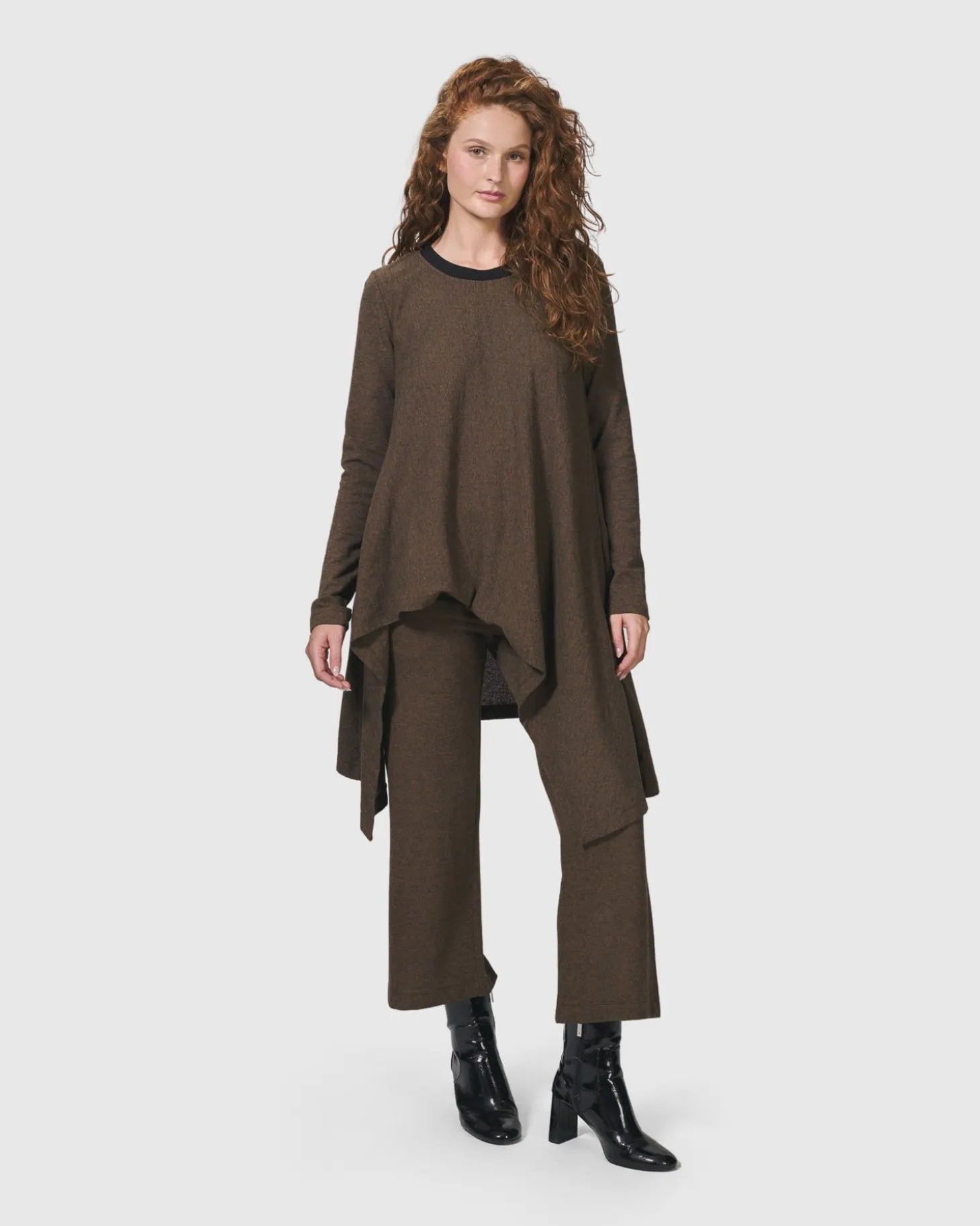 Essential Swing Tunic Top, Brown