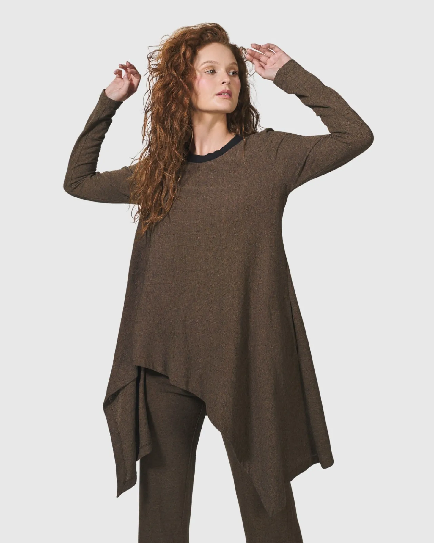 Essential Swing Tunic Top, Brown