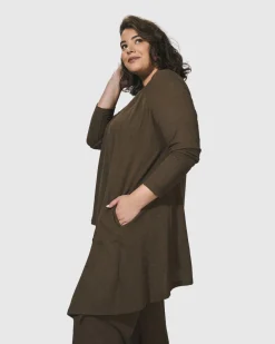 Essential Swing Tunic Top, Brown