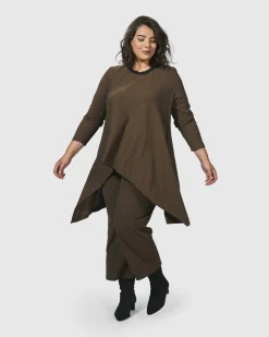 Essential Swing Tunic Top, Brown