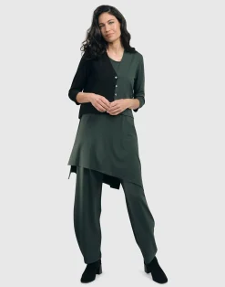 Essential 2-Tone Crop Cardigan, Green