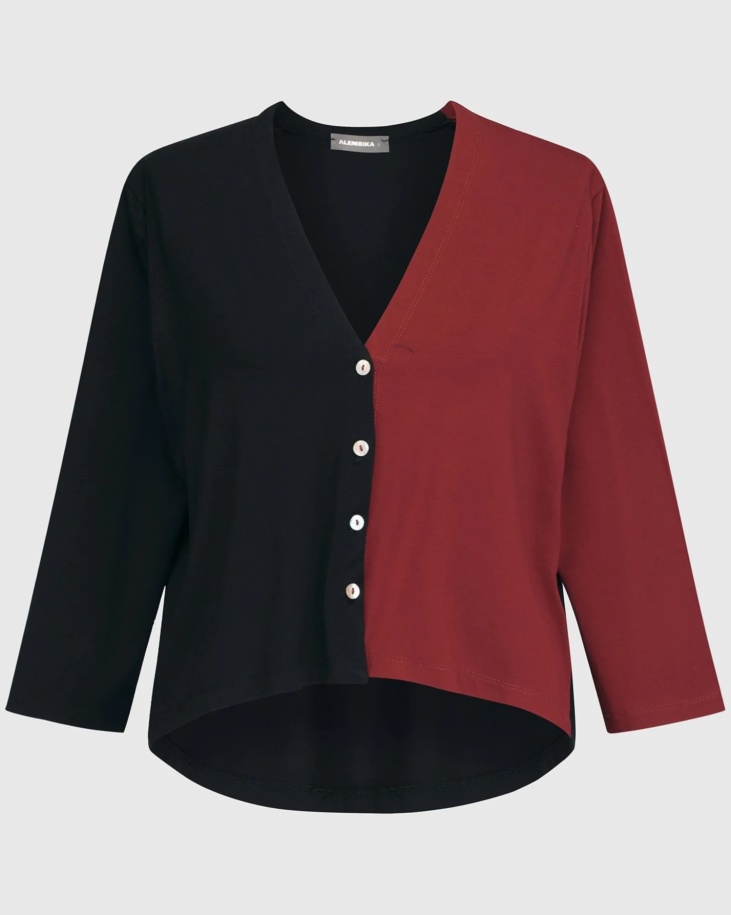 Essential 2-Tone Crop Cardigan, Plum