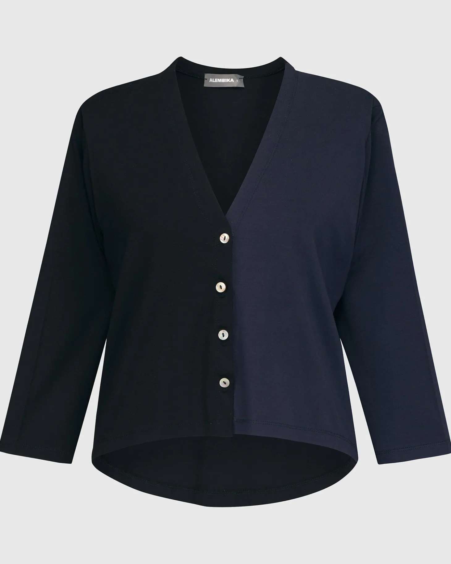 Essential 2-Tone Crop Cardigan, Navy