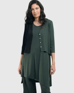 Essential 2-Tone Crop Cardigan, Green