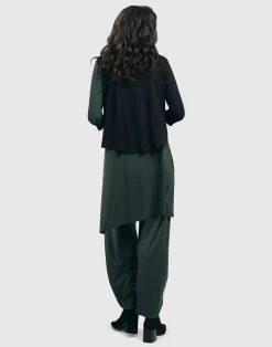 Essential 2-Tone Crop Cardigan, Green