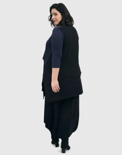 Essential 2-Tone Crop Cardigan, Navy