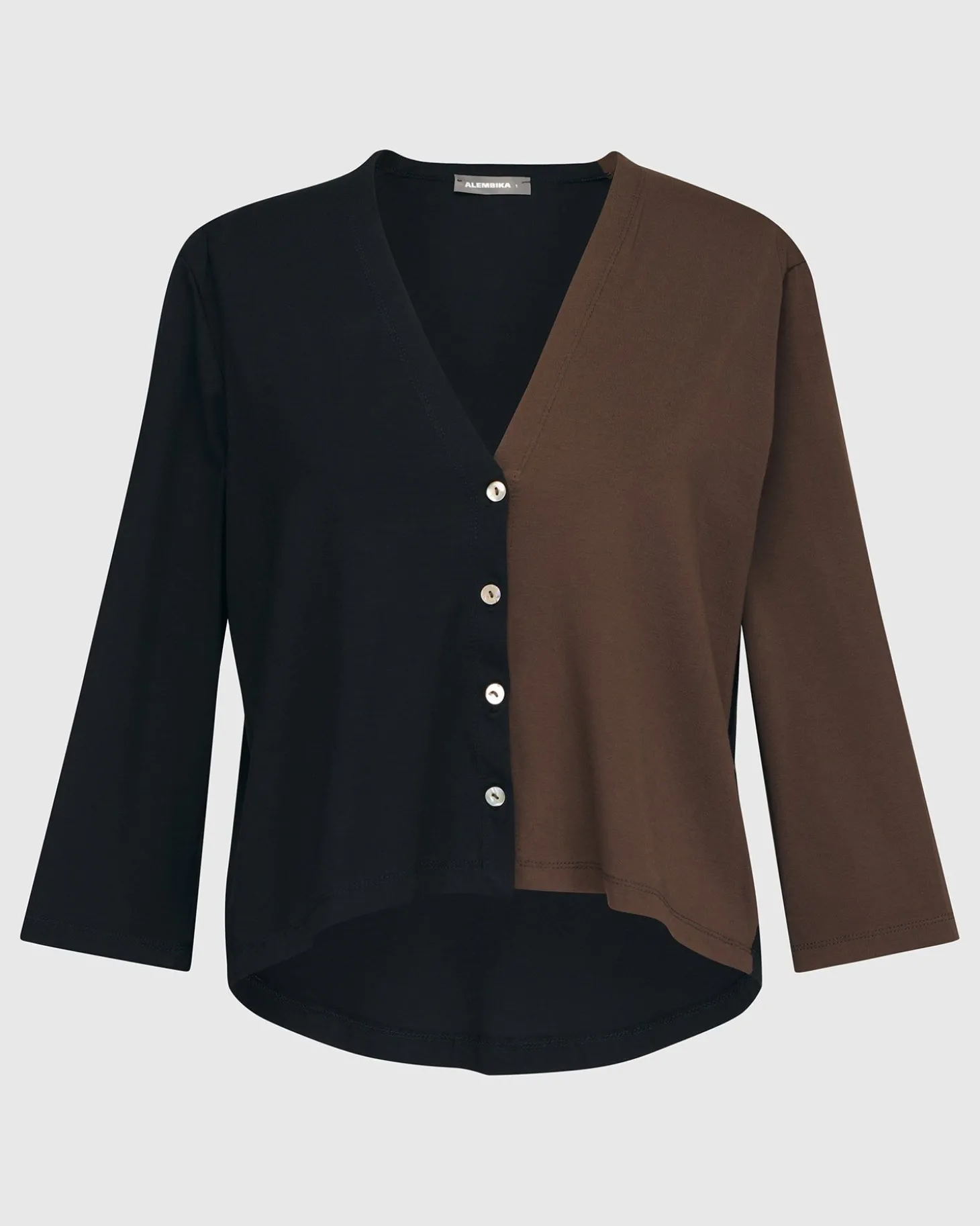 Essential 2-Tone Crop Cardigan, Coffee