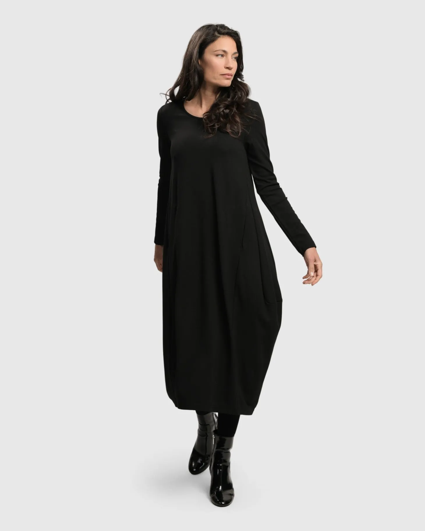 Essential Toned Up Midi Dress, Black