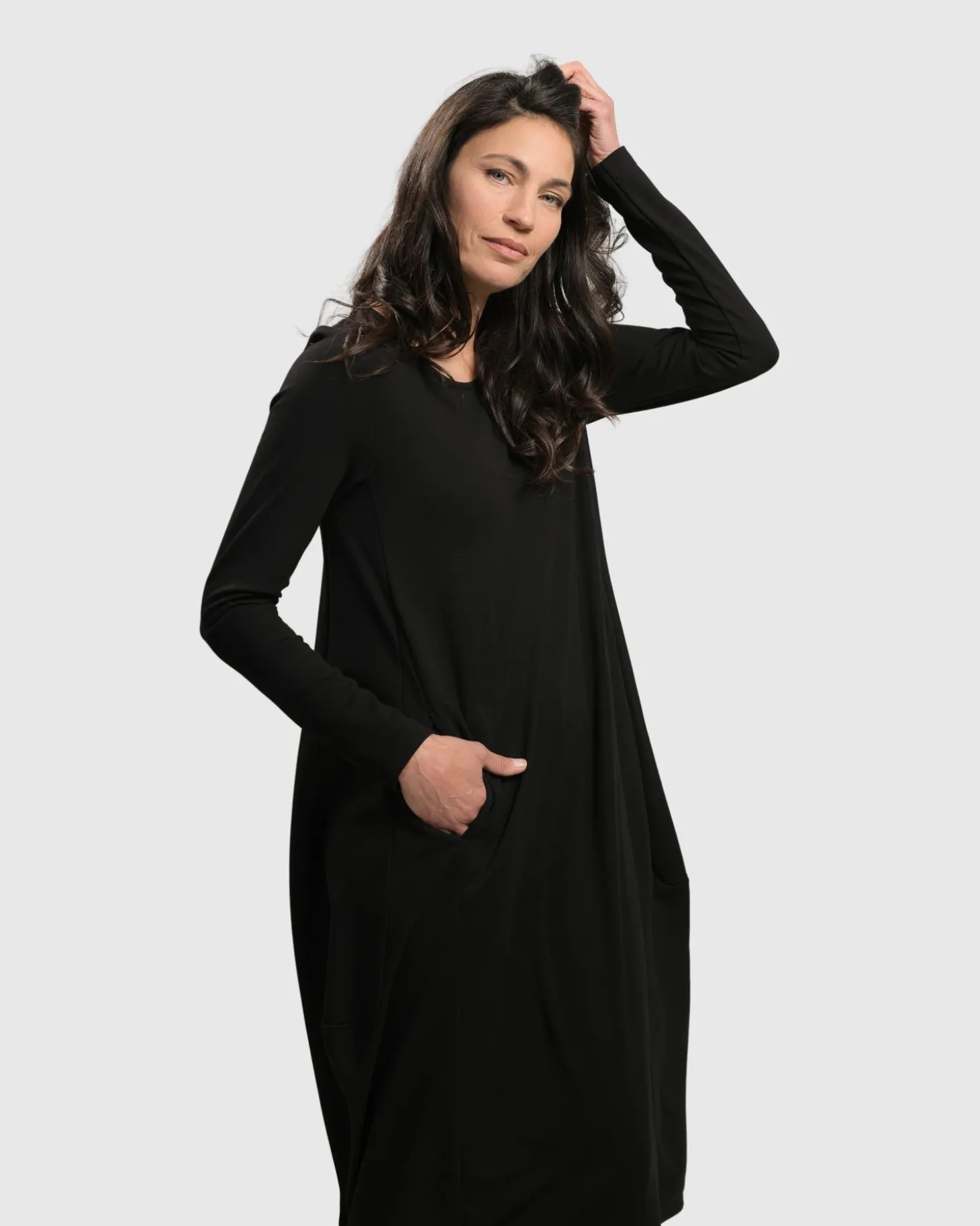 Essential Toned Up Midi Dress, Black