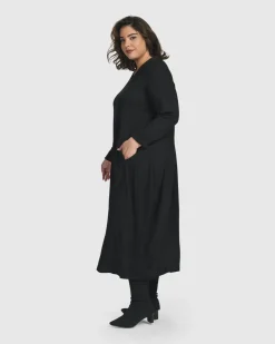 Essential Toned Up Midi Dress, Black