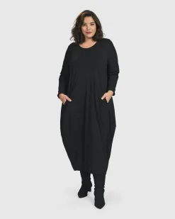 Essential Toned Up Midi Dress, Black