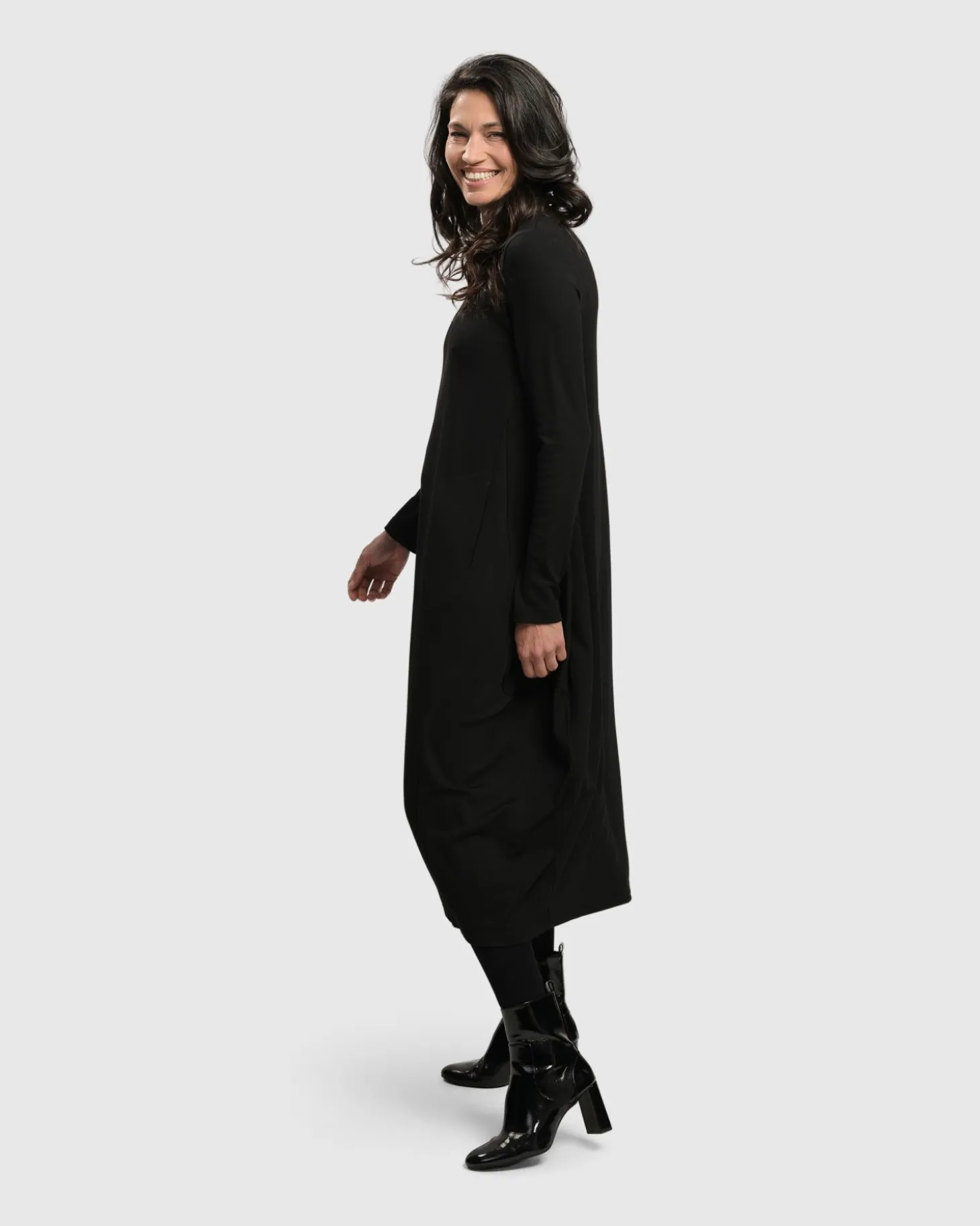 Essential Toned Up Midi Dress, Black
