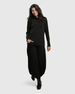 Essential Ultimate Turtleneck Top, Black