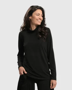 Essential Ultimate Turtleneck Top, Black