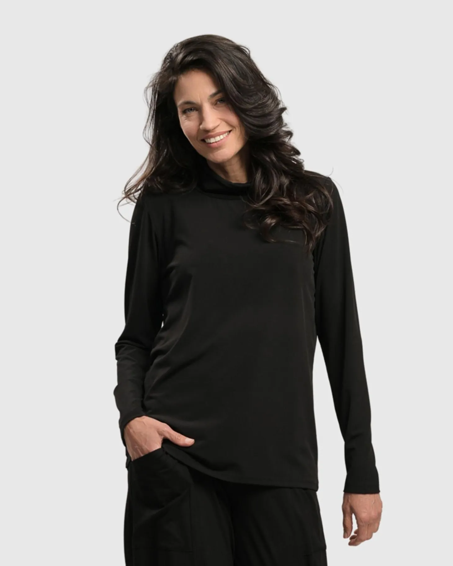 Essential Ultimate Turtleneck Top, Black