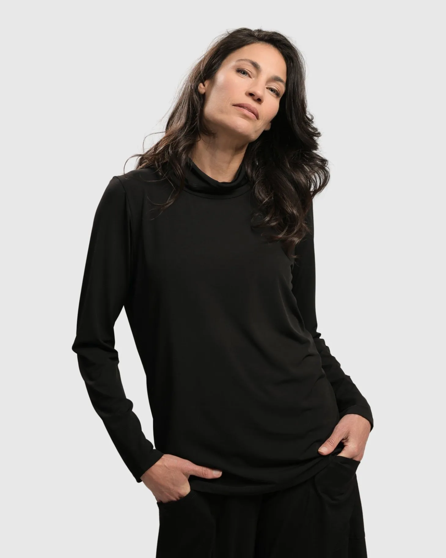 Essential Ultimate Turtleneck Top, Black