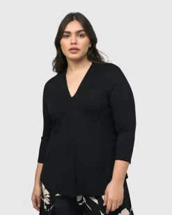 Essential V-Neck Top, Black