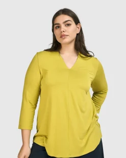 Essential V-Neck Top, Lime