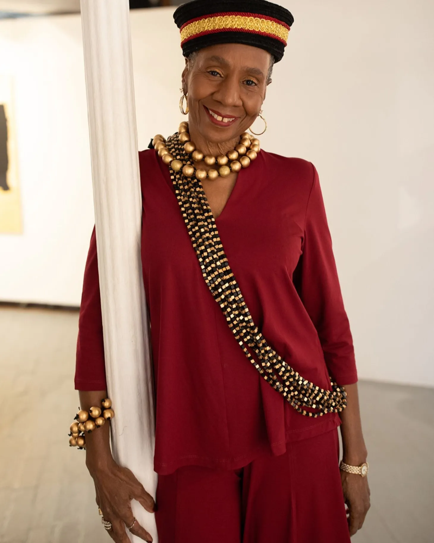 Essential V-Neck Top, Plum