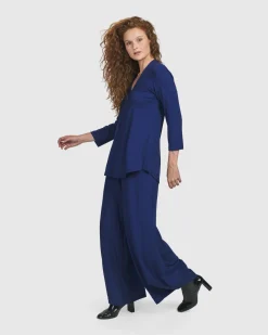 Essential V-Neck Top, Royal Blue