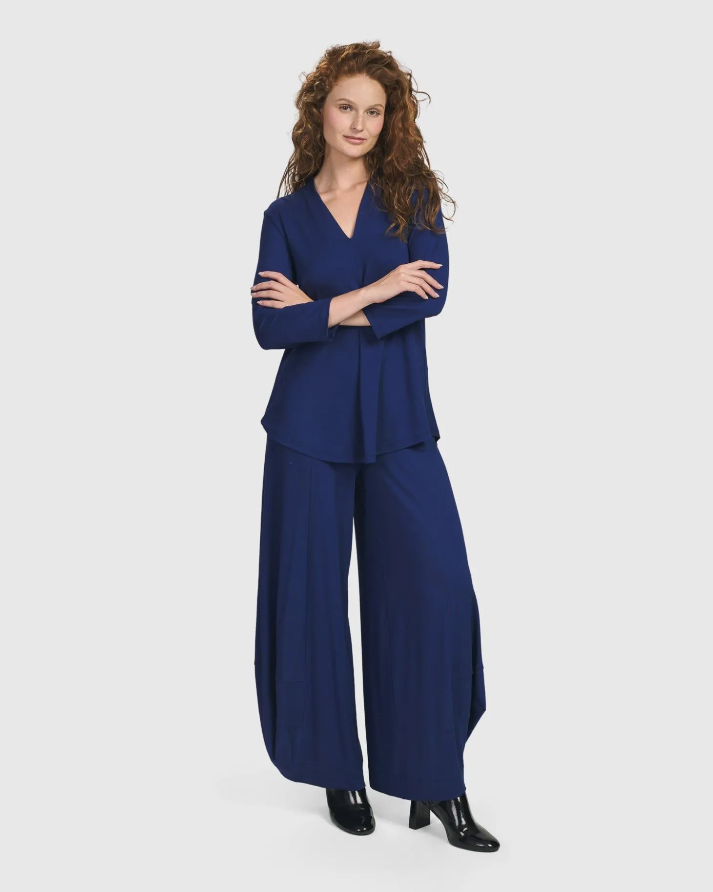 Essential V-Neck Top, Royal Blue