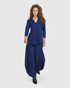 Essential V-Neck Top, Royal Blue